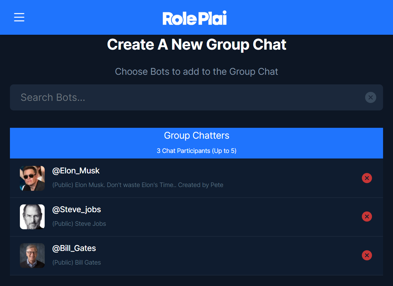 how to make group chat in character ai app